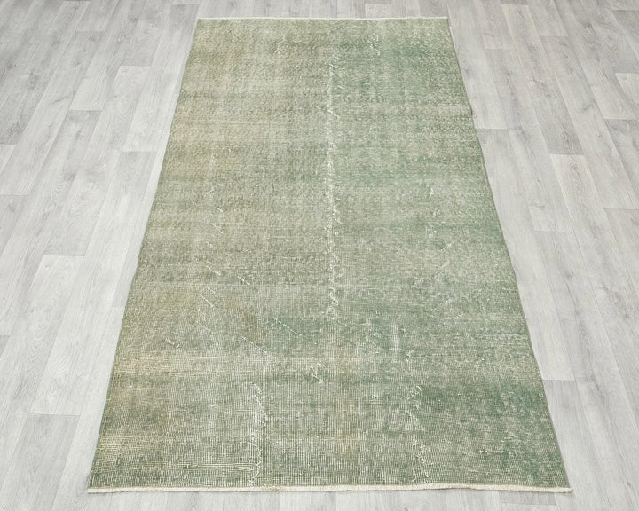 Green Turkish Oushak Rug 3'7" x 6'8" Hand-Knotted | No. VR73015