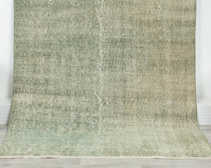 Green Turkish Oushak Rug 3'7" x 6'8" Hand-Knotted | No. VR73015