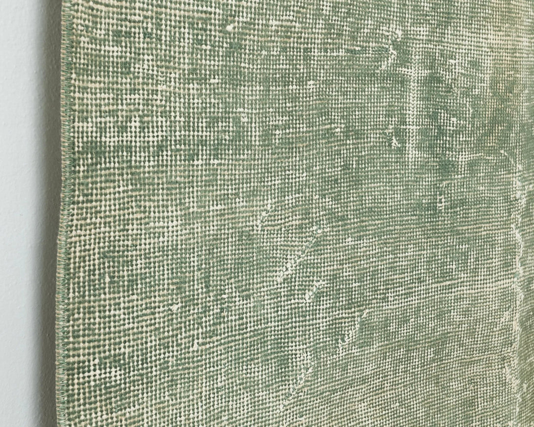 Green Turkish Oushak Rug 3'7" x 6'8" Hand-Knotted | No. VR73015