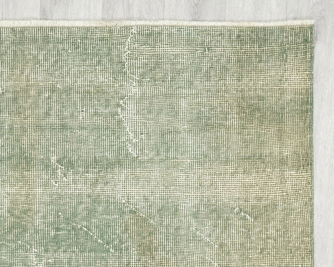 Green Turkish Oushak Rug 3'7" x 6'8" Hand-Knotted | No. VR73015