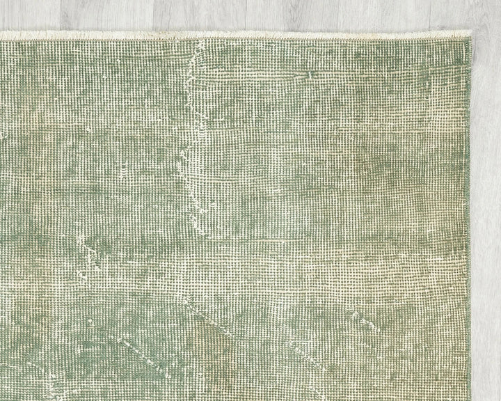Green Turkish Oushak Rug 3'7" x 6'8" Hand-Knotted | No. VR73015