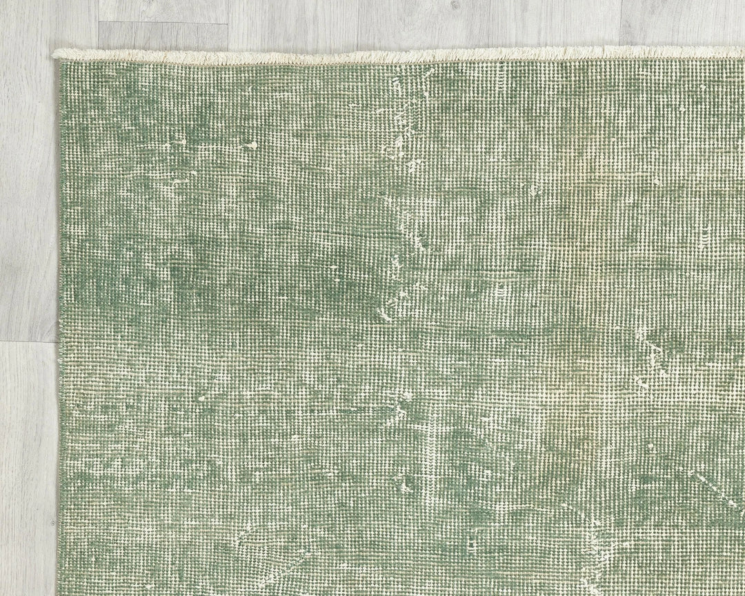 Green Turkish Oushak Rug 3'7" x 6'8" Hand-Knotted | No. VR73015