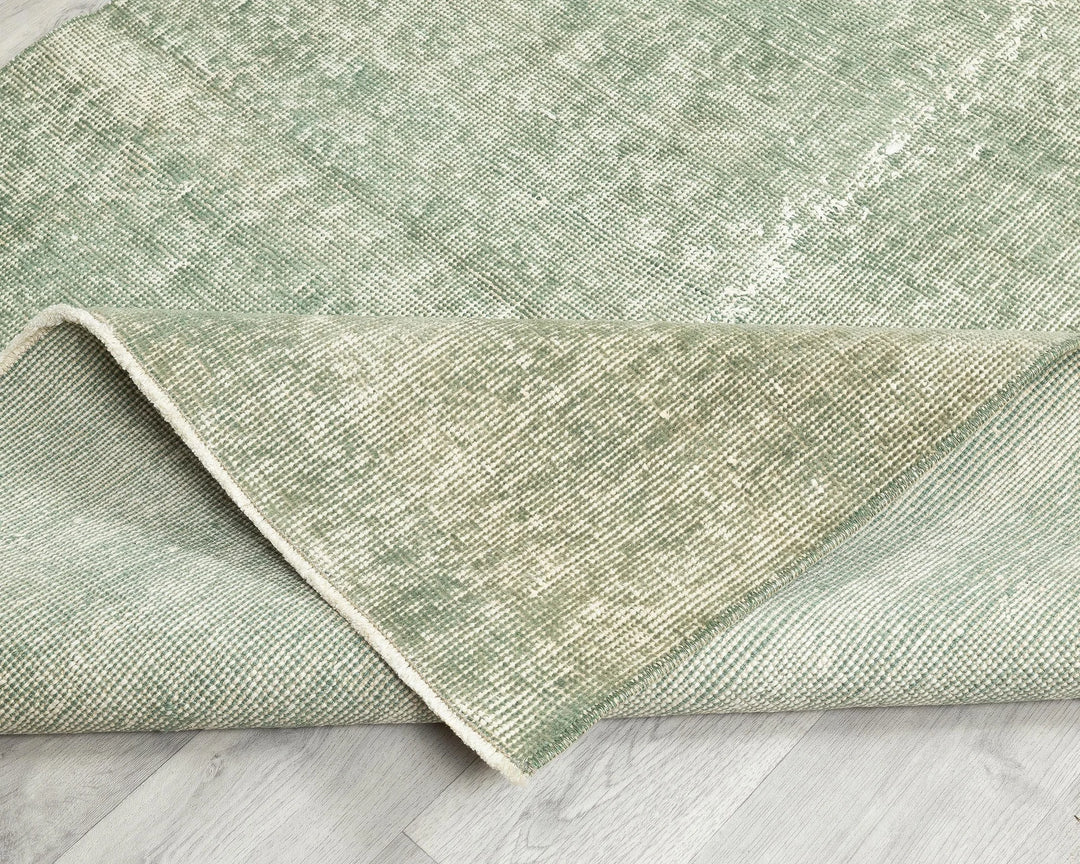 Green Turkish Oushak Rug 3'7" x 6'8" Hand-Knotted | No. VR73015