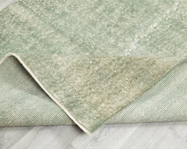 Green Turkish Oushak Rug 3'7" x 6'8" Hand-Knotted | No. VR73015