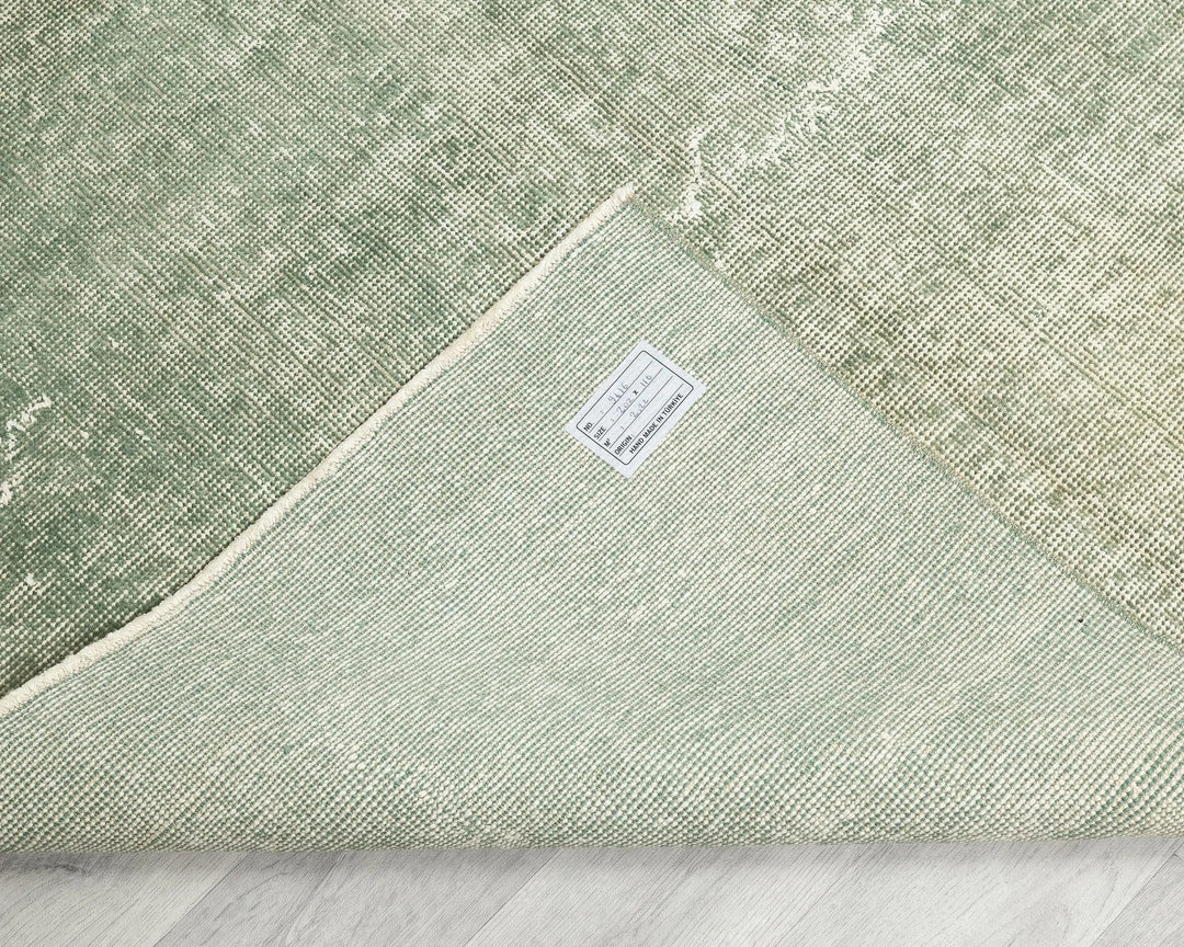 Green Turkish Oushak Rug 3'7" x 6'8" Hand-Knotted | No. VR73015