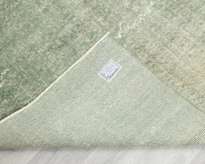 Green Turkish Oushak Rug 3'7" x 6'8" Hand-Knotted | No. VR73015