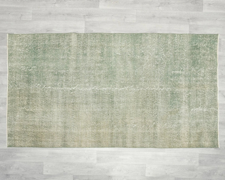 Green Turkish Oushak Rug 3'7" x 6'8" Hand-Knotted | No. VR73015