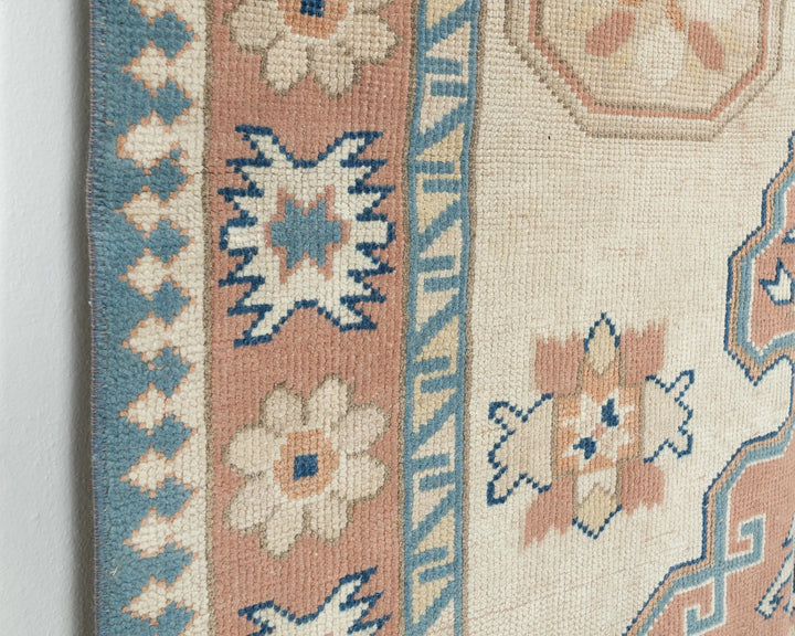 Pink Turkish Oushak Rug 4'6" x 6'7" Hand-Knotted | No. VR73163