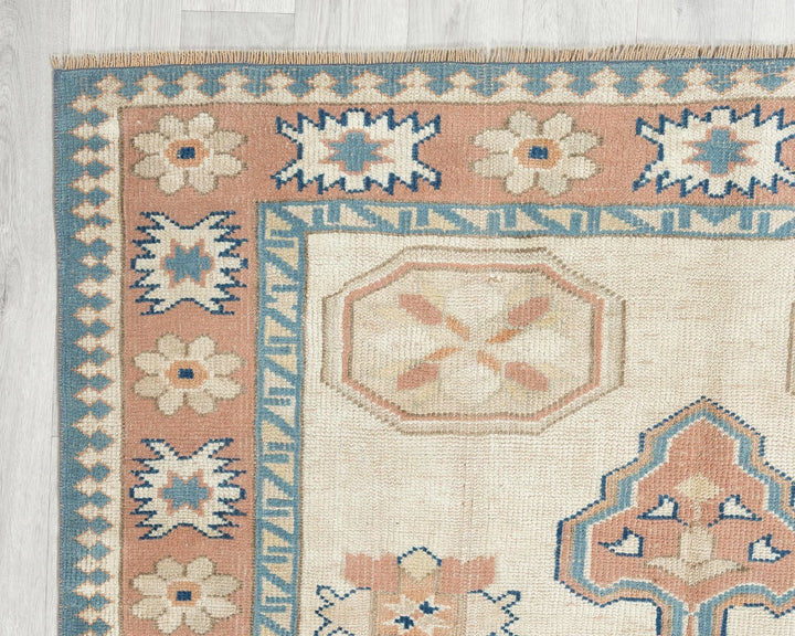 Pink Turkish Oushak Rug 4'6" x 6'7" Hand-Knotted | No. VR73163
