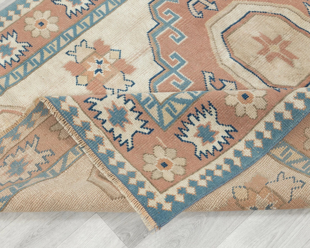 Pink Turkish Oushak Rug 4'6" x 6'7" Hand-Knotted | No. VR73163