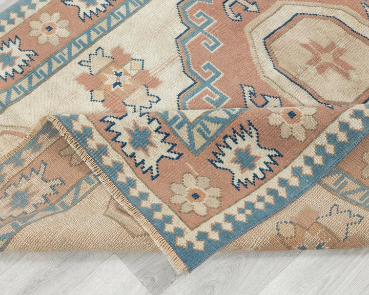 Pink Turkish Oushak Rug 4'6" x 6'7" Hand-Knotted | No. VR73163