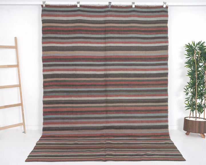 Multicolor Turkish Kilim Rug 6' x 9' Flat-Weave | No. VR73170