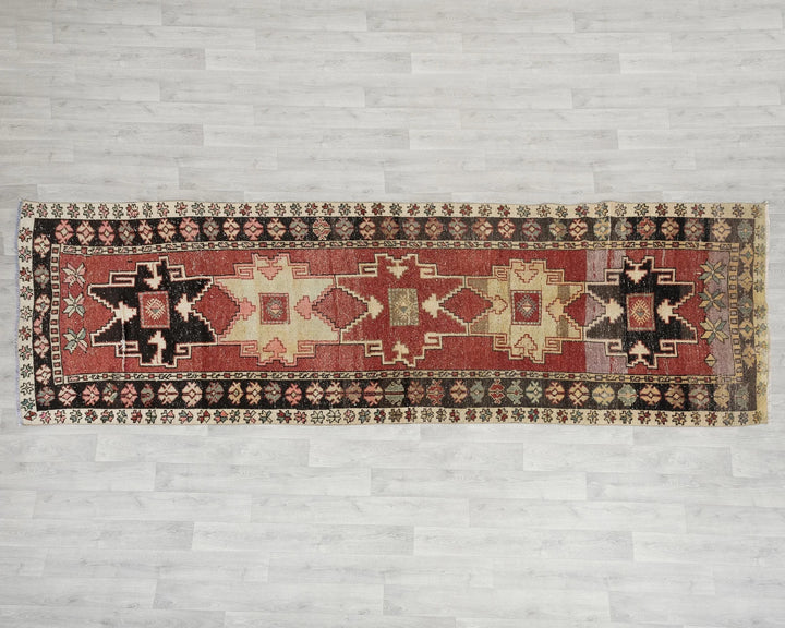 Multicolor Turkish Oushak Rug 3'9" x 11'10" Hand-Knotted | No. VR73229