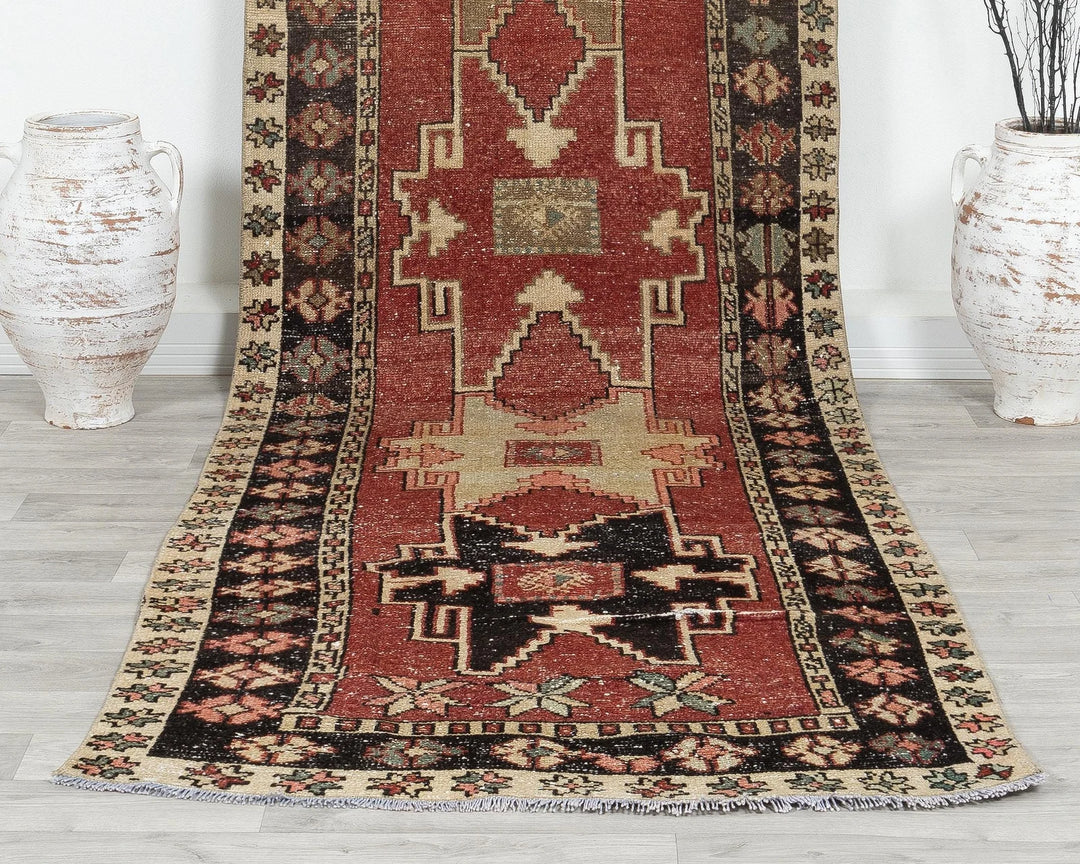 Multicolor Turkish Oushak Rug 3'9" x 11'10" Hand-Knotted | No. VR73229