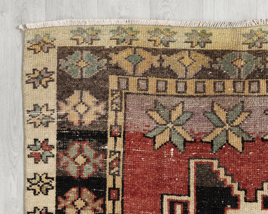 Multicolor Turkish Oushak Rug 3'9" x 11'10" Hand-Knotted | No. VR73229