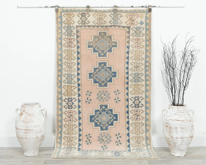Pink Turkish Oushak Rug 3'7" x 6' Hand-Knotted | No. VR73272