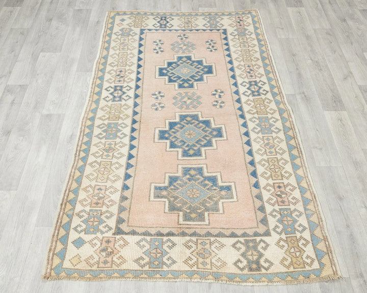 Pink Turkish Oushak Rug 3'7" x 6' Hand-Knotted | No. VR73272