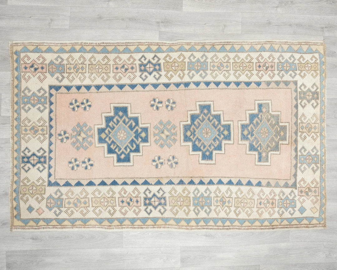 Pink Turkish Oushak Rug 3'7" x 6' Hand-Knotted | No. VR73272