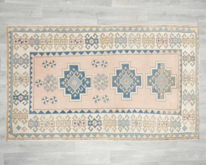 Pink Turkish Oushak Rug 3'7" x 6' Hand-Knotted | No. VR73272