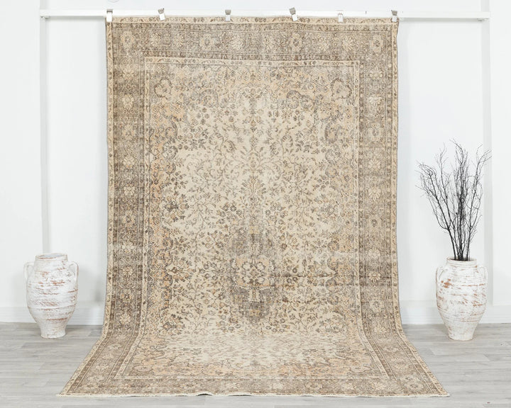 Multicolor Turkish Oushak Rug 6' 5" x 10' 4" Hand-Knotted | No. VR73349