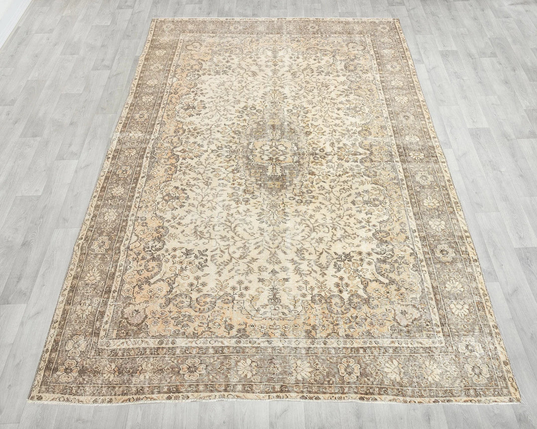 Multicolor Turkish Oushak Rug 6' 5" x 10' 4" Hand-Knotted | No. VR73349