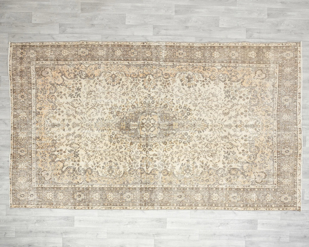 Multicolor Turkish Oushak Rug 6' 5" x 10' 4" Hand-Knotted | No. VR73349