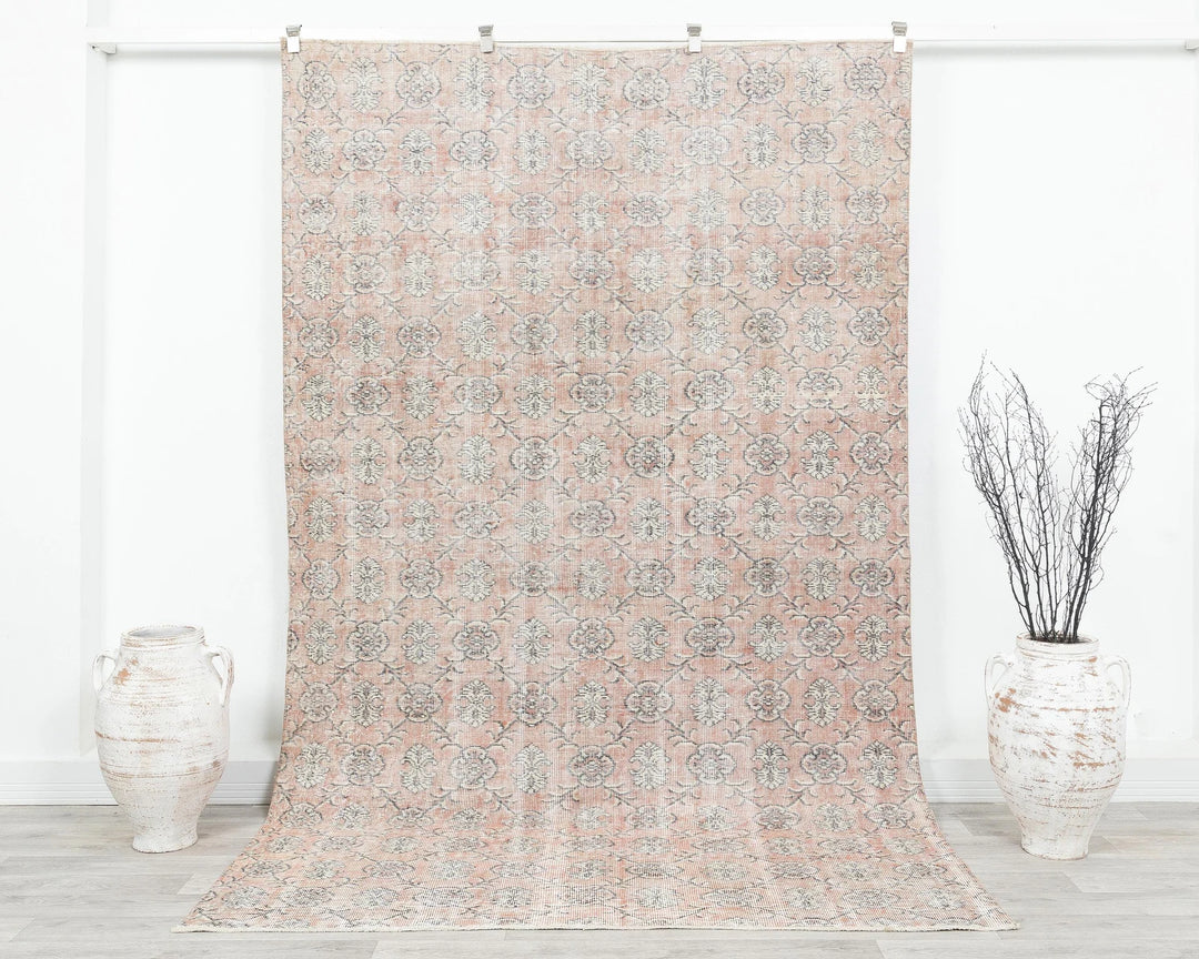 Multicolor Turkish Oushak Rug 5' 7" x 9' Hand-Knotted | No. VR73513