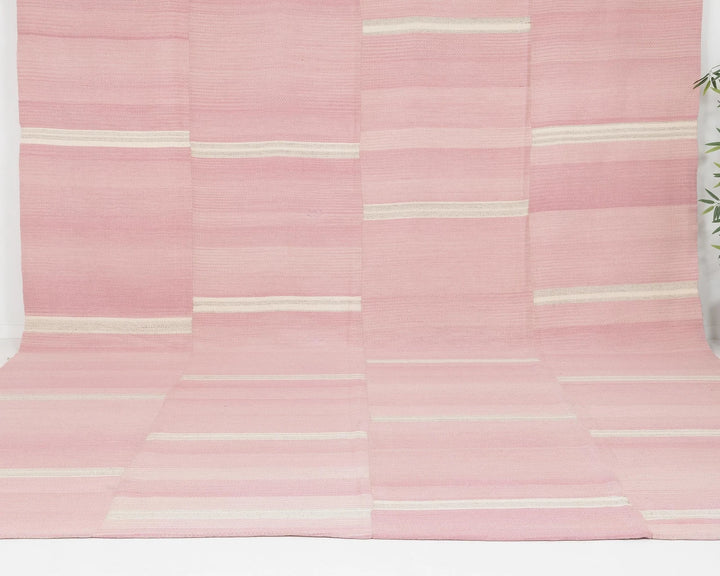 Pink Turkish Kilim Rug 10' 6" x 13' 1" Flat-Weave | No. VR73543