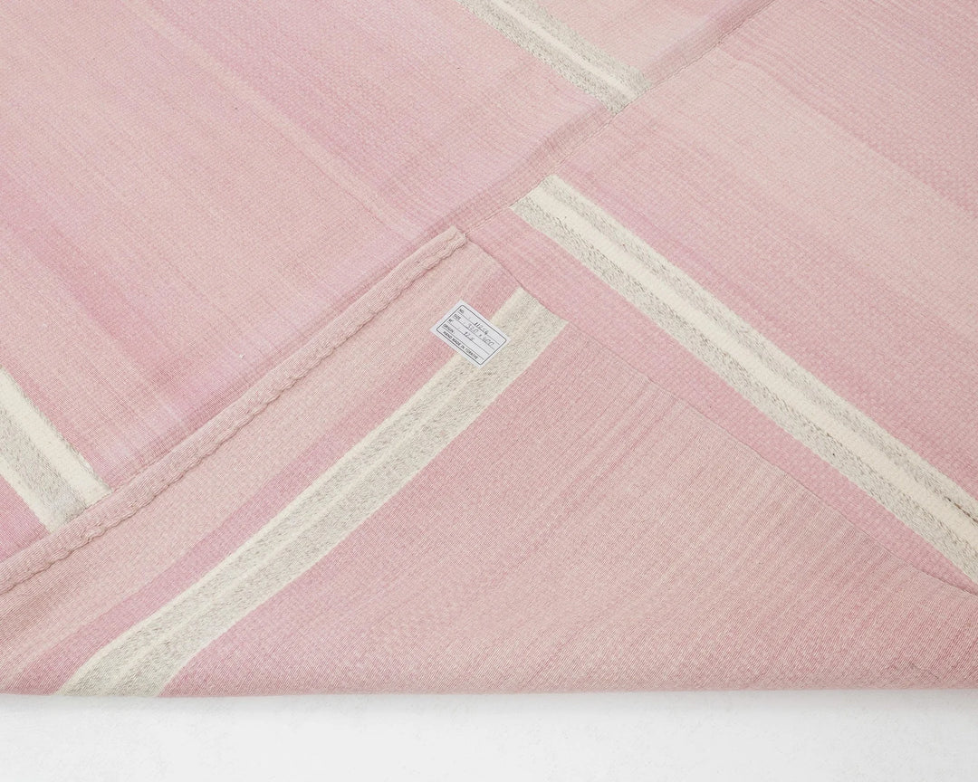 Pink Turkish Kilim Rug 10' 6" x 13' 1" Flat-Weave | No. VR73543