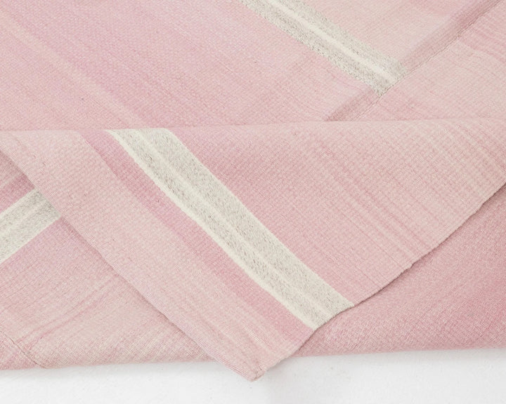 Pink Turkish Kilim Rug 10' 6" x 13' 1" Flat-Weave | No. VR73543