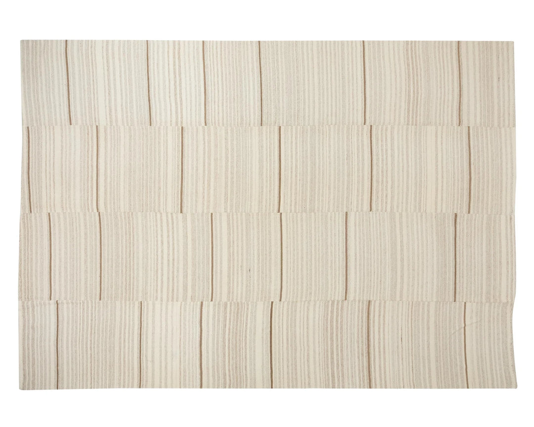Beige Turkish Kilim Rug 9'6" x 12'10" Flat-Weave | No. VR73972