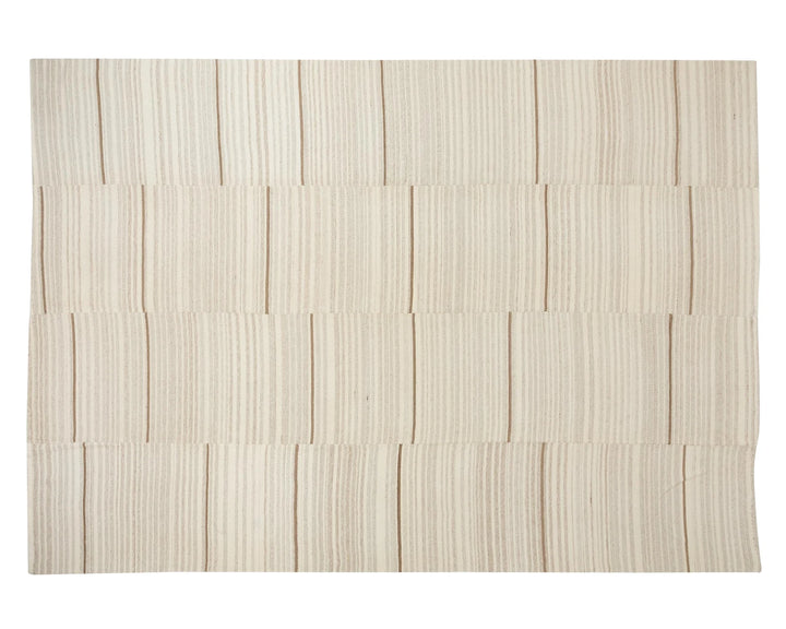 Beige Turkish Kilim Rug 9'6" x 12'10" Flat-Weave | No. VR73972