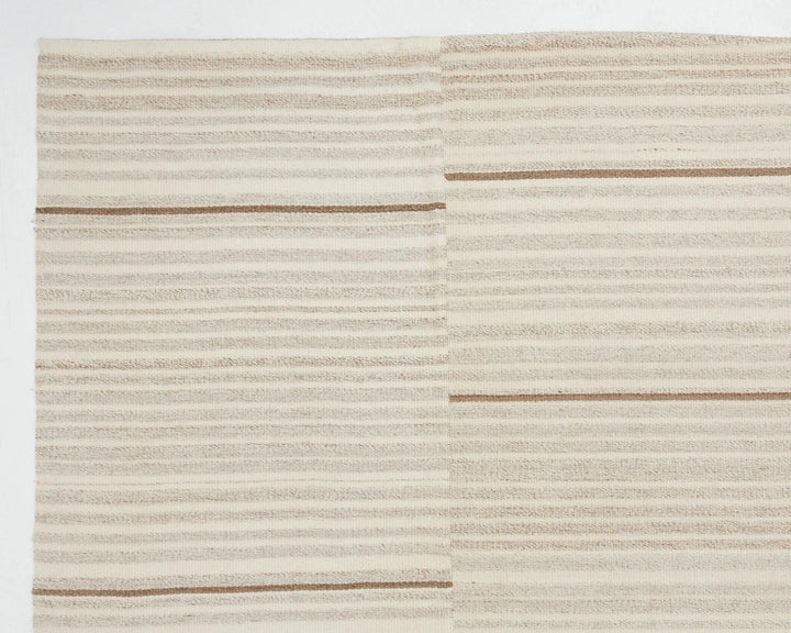 Beige Turkish Kilim Rug 9'6" x 12'10" Flat-Weave | No. VR73972