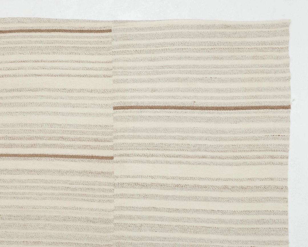Beige Turkish Kilim Rug 9'6" x 12'10" Flat-Weave | No. VR73972