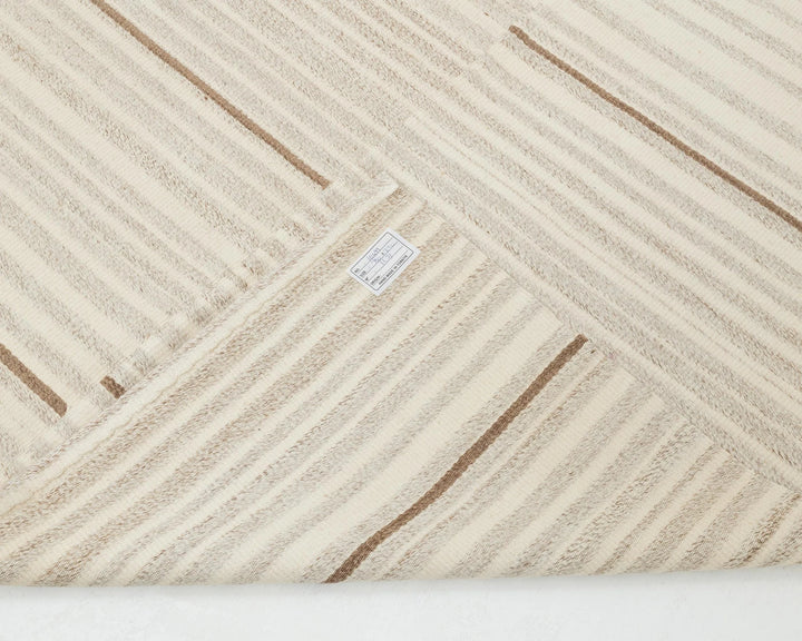Beige Turkish Kilim Rug 9'6" x 12'10" Flat-Weave | No. VR73972