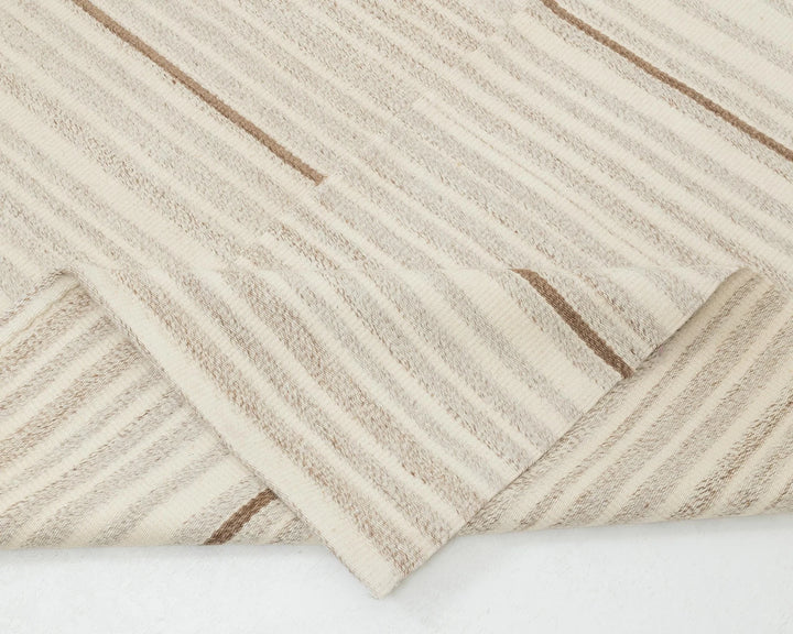 Beige Turkish Kilim Rug 9'6" x 12'10" Flat-Weave | No. VR73972