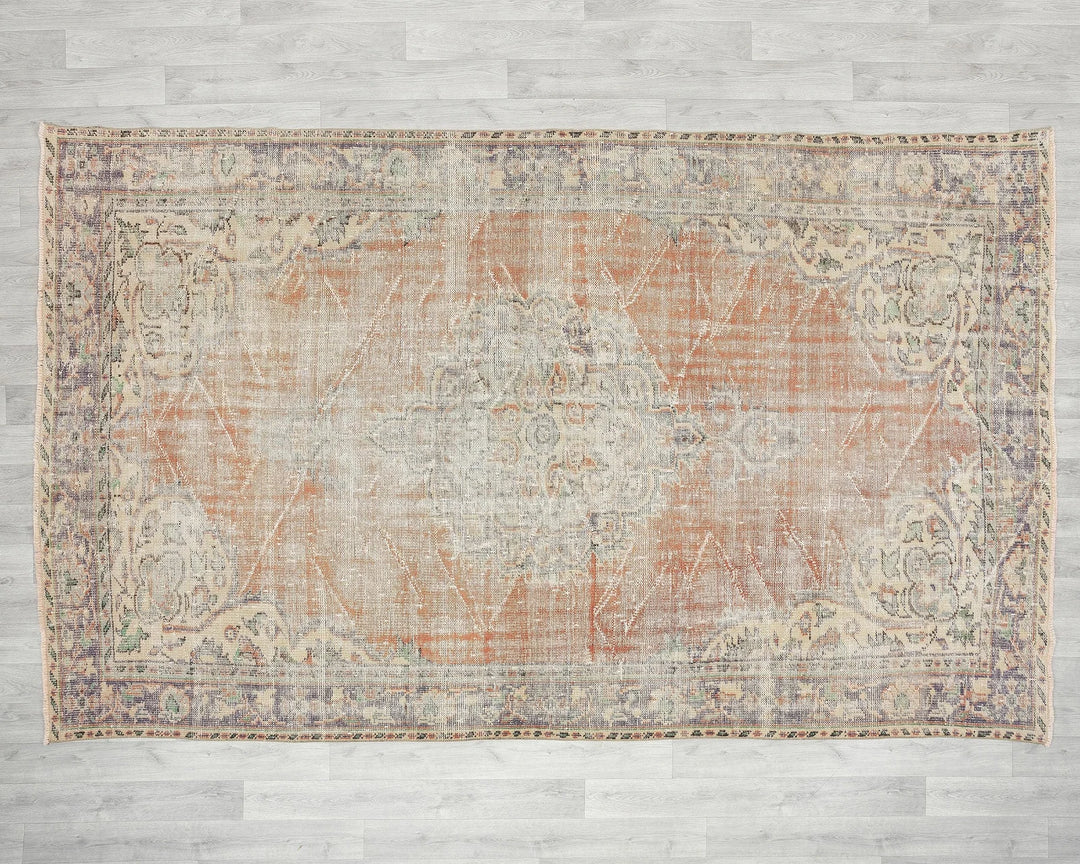 Multicolor Turkish Oushak Rug 6'2" x 9'8" Hand-Knotted | No. VR74012