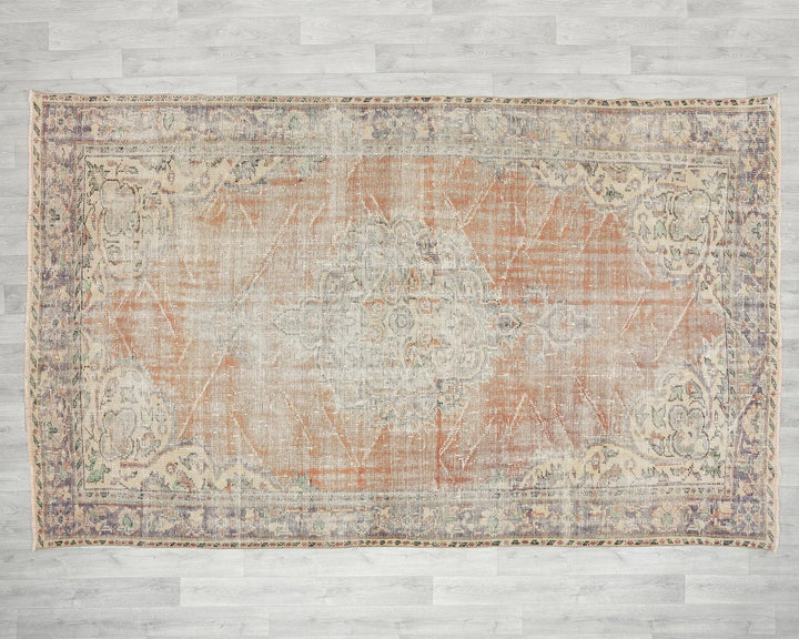 Multicolor Turkish Oushak Rug 6'2" x 9'8" Hand-Knotted | No. VR74012