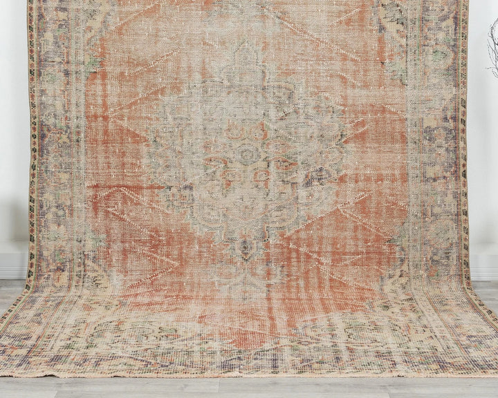 Multicolor Turkish Oushak Rug 6'2" x 9'8" Hand-Knotted | No. VR74012