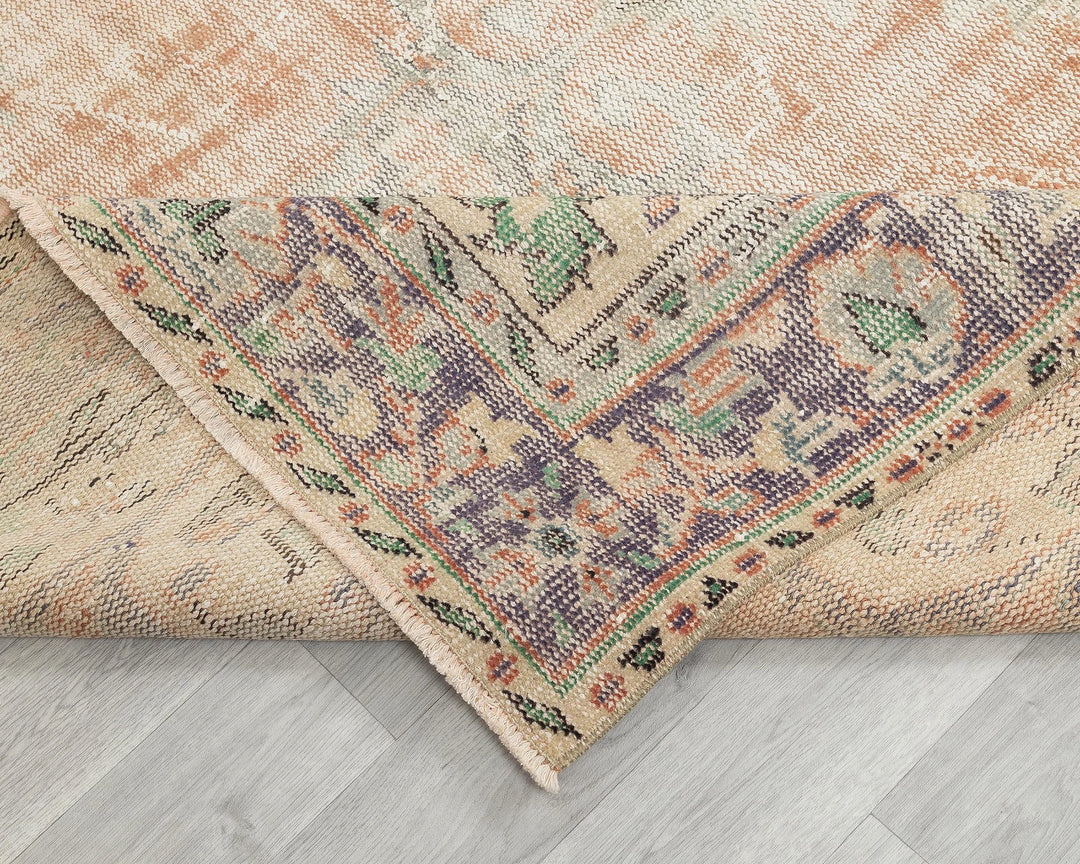 Multicolor Turkish Oushak Rug 6'2" x 9'8" Hand-Knotted | No. VR74012