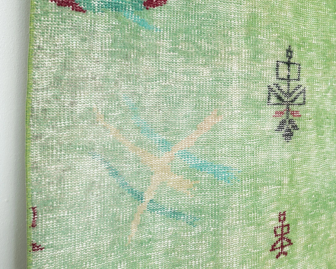 Green Turkish Oushak Rug 5' 5" x 8' 11" Hand-Knotted | No. VR74086