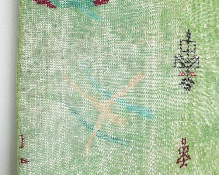 Green Turkish Oushak Rug 5' 5" x 8' 11" Hand-Knotted | No. VR74086