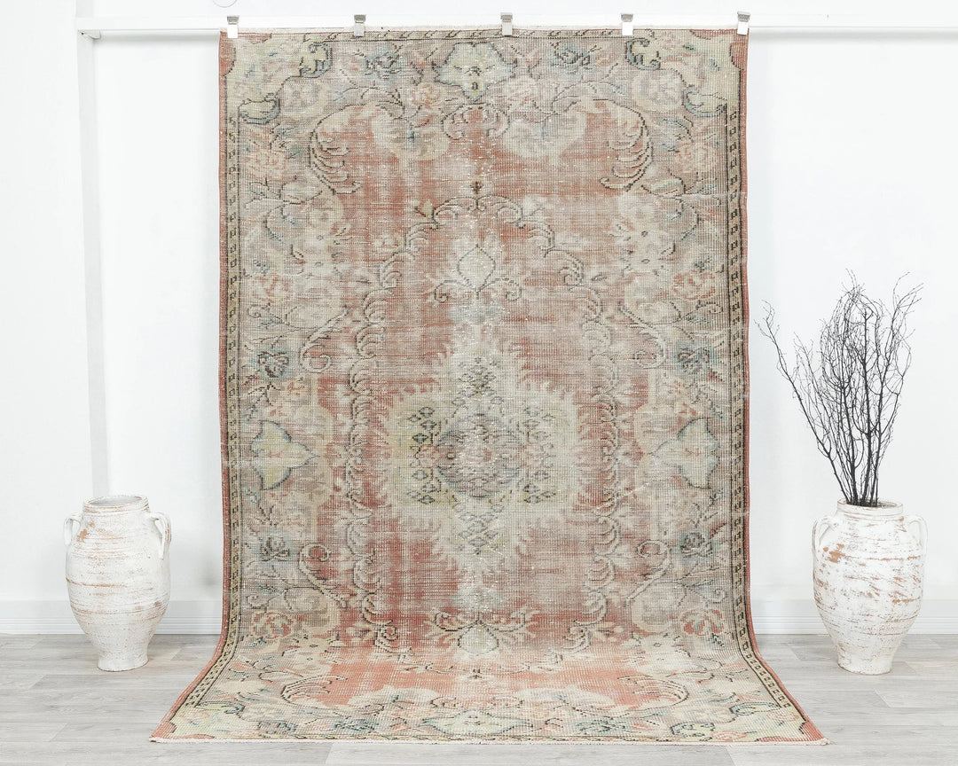 Multicolor Turkish Oushak Rug 5' 8" x 9' 2" Hand-Knotted | No. VR74127