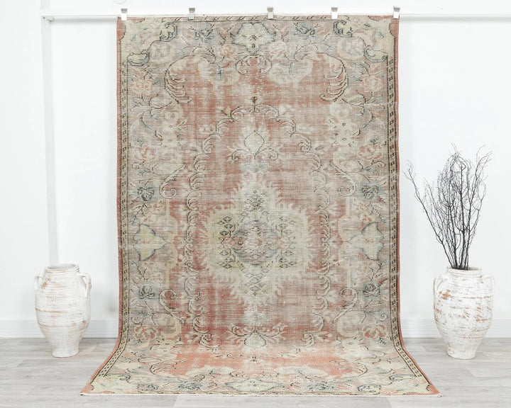Multicolor Turkish Oushak Rug 5' 8" x 9' 2" Hand-Knotted | No. VR74127