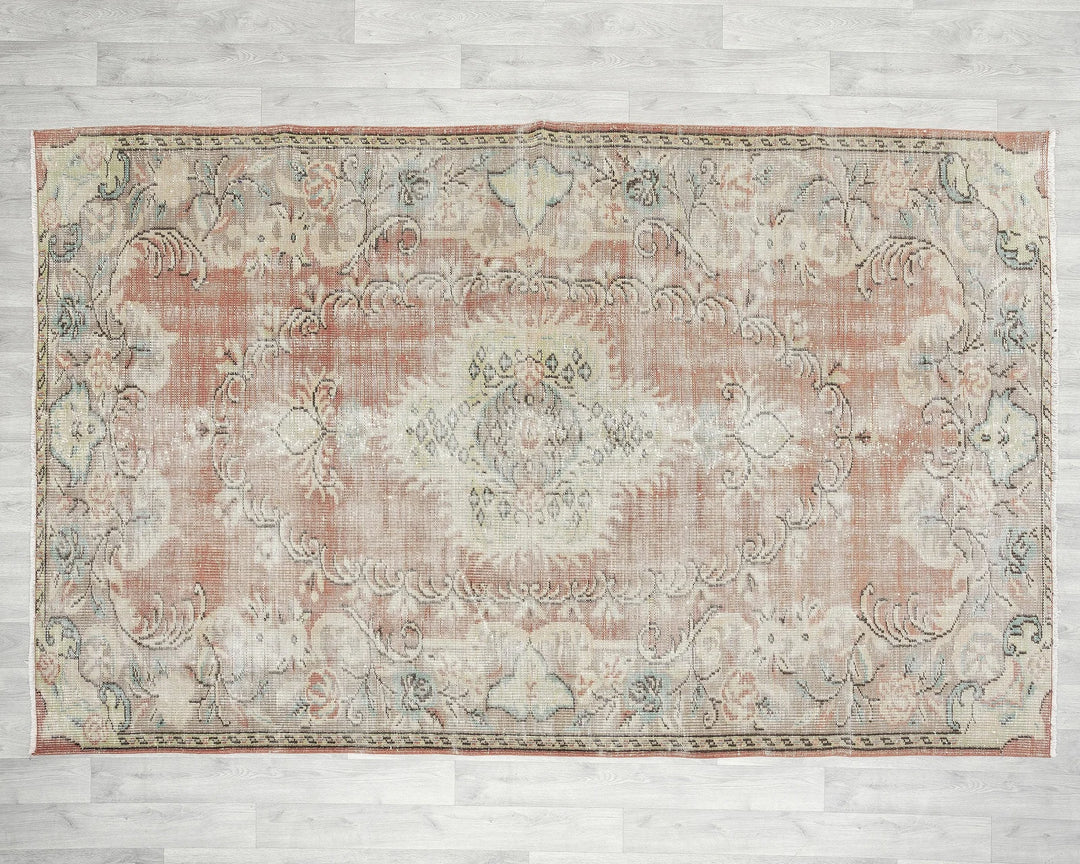 Multicolor Turkish Oushak Rug 5' 8" x 9' 2" Hand-Knotted | No. VR74127