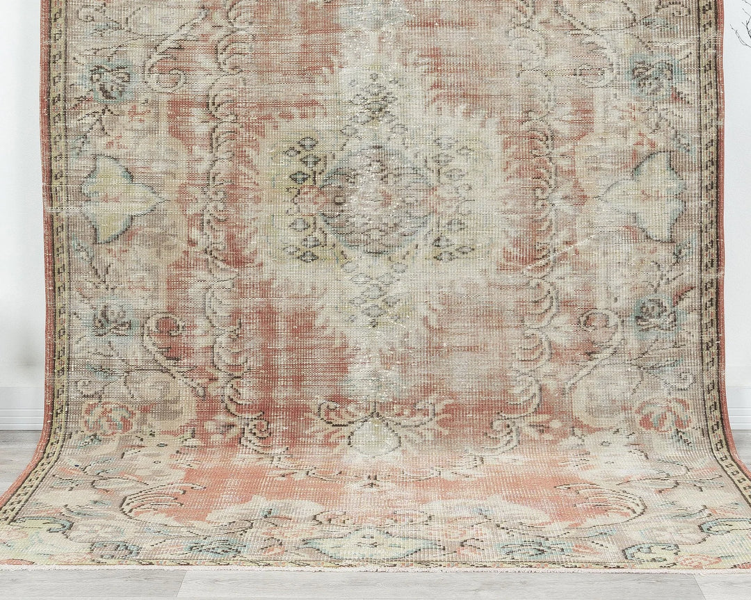 Multicolor Turkish Oushak Rug 5' 8" x 9' 2" Hand-Knotted | No. VR74127