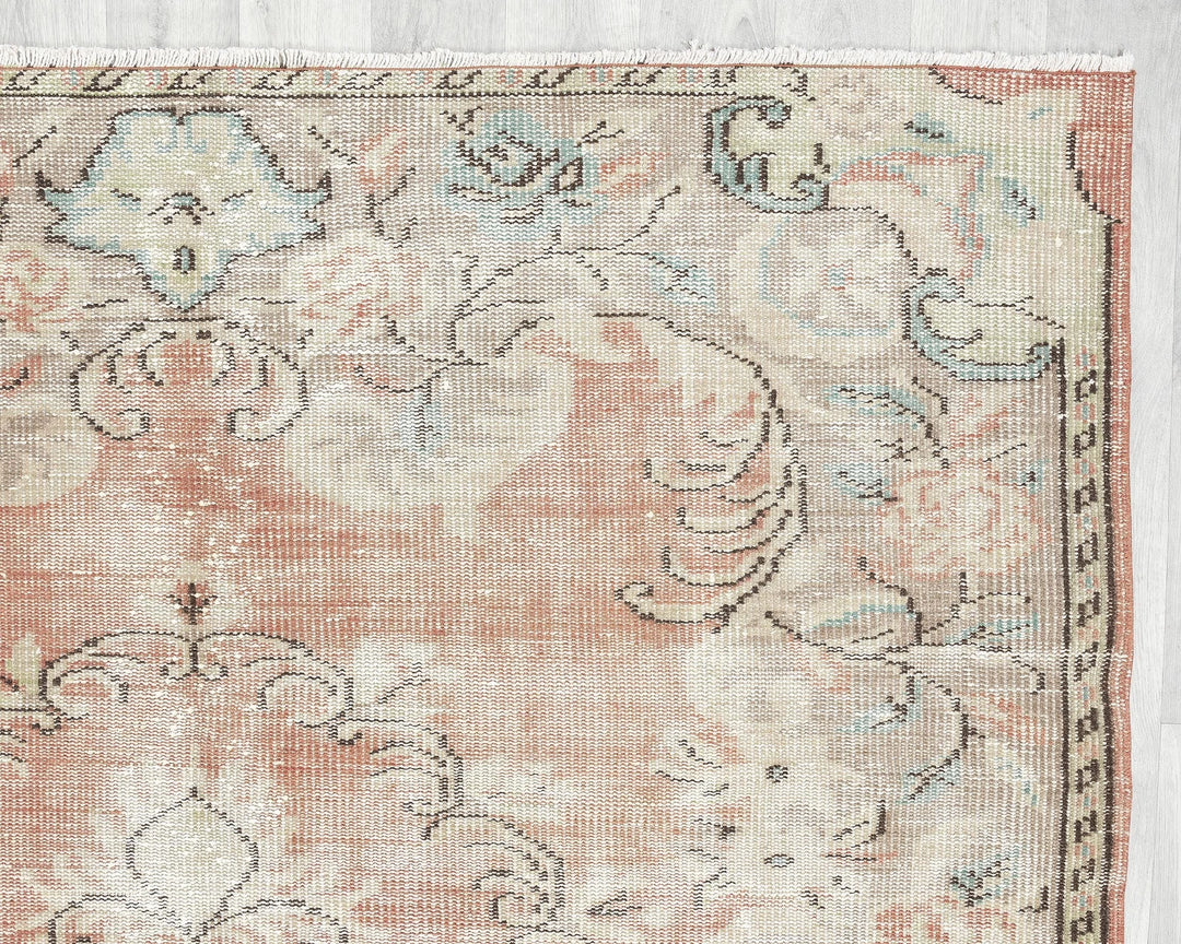 Multicolor Turkish Oushak Rug 5' 8" x 9' 2" Hand-Knotted | No. VR74127