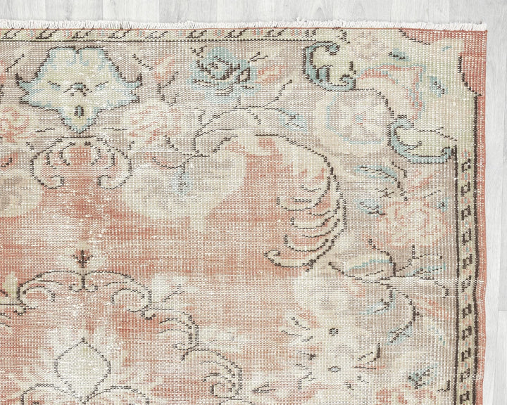 Multicolor Turkish Oushak Rug 5' 8" x 9' 2" Hand-Knotted | No. VR74127