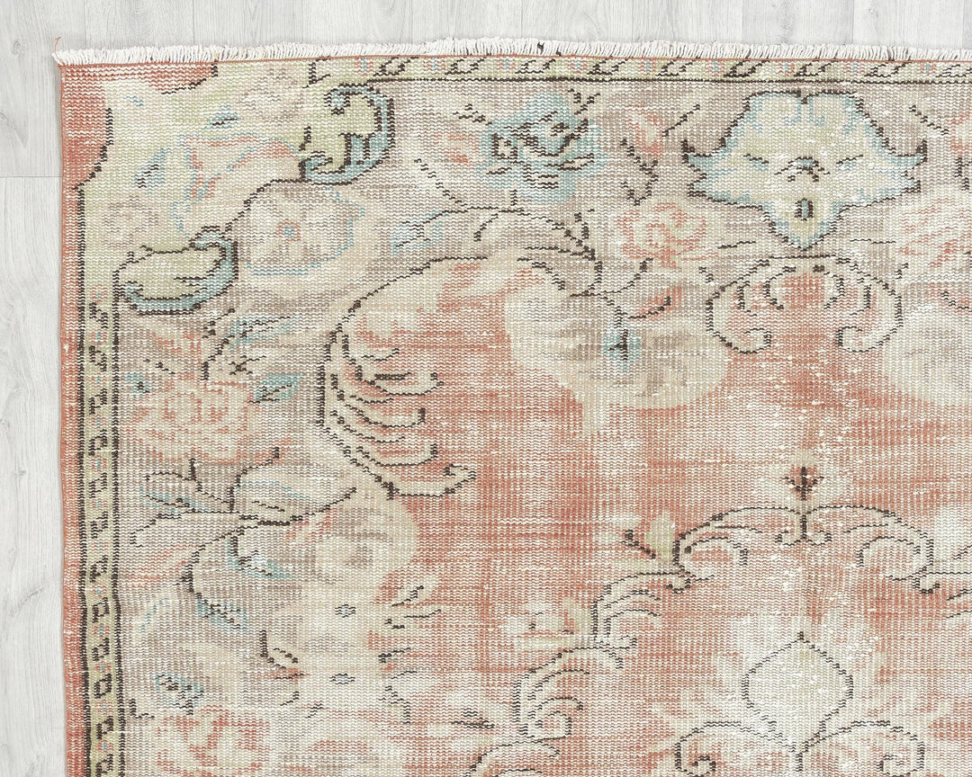 Multicolor Turkish Oushak Rug 5' 8" x 9' 2" Hand-Knotted | No. VR74127