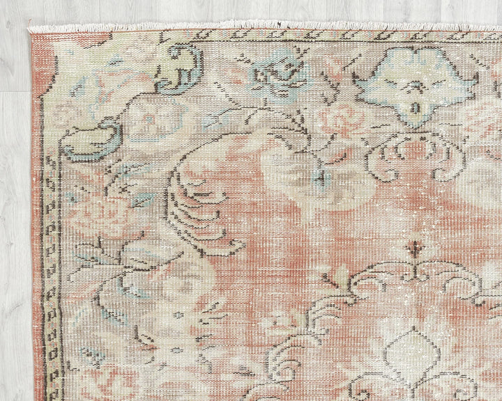 Multicolor Turkish Oushak Rug 5' 8" x 9' 2" Hand-Knotted | No. VR74127